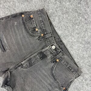 Levi Strauss 501 Women's Black Denim‎ Cut Off Shorts Size W28 Distressed